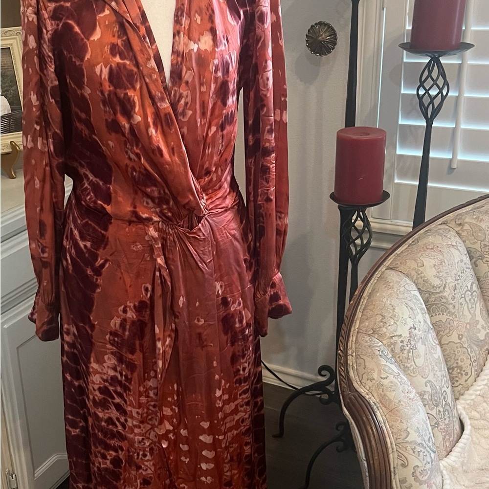 Young Fabulous & Broke Rust Satin Fabric